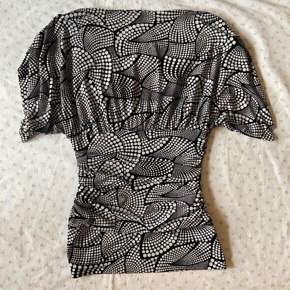 y2k 2000s rampage black and white polka dot fitted blouse - Picture 8 of 8